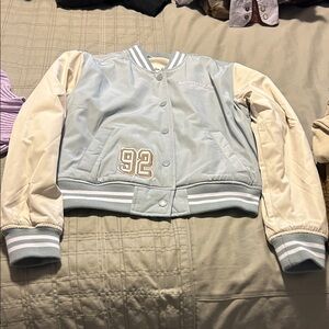 Abercrombie Kids Blue and Cream Puffer Jacket